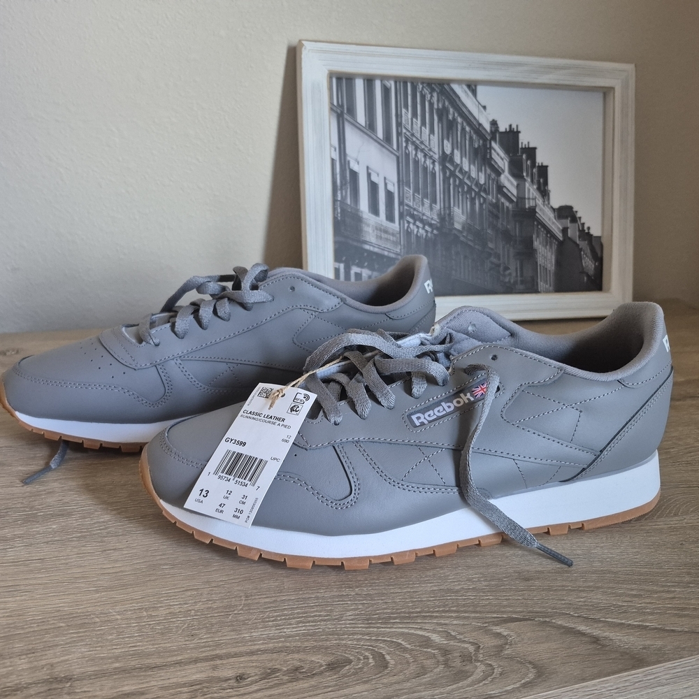 New Reebok Men's Classic Gray Sneakers